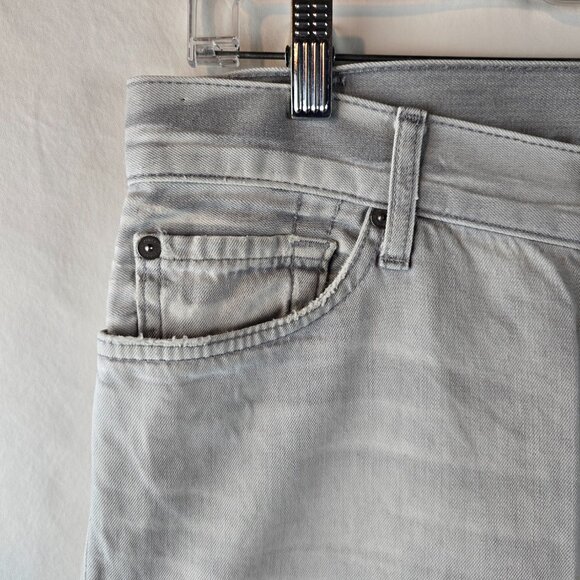 7 For All Mankind Jeans Mens 34 Straight Slim Mid Rise Light Wash Stretch Slimmy - Picture 4 of 11